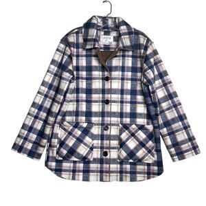 Laurier & Co Mid Length Barn Jacket Collar Ever Plaid Womens Medium